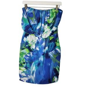 City Triangles Floral Strapless Dress Sz Medium